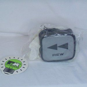 FX Creations Vinyl Rewind Button Gray Coin Purse Vintage 1996 NEW